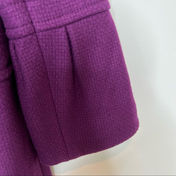 Old Navy purple Peter Pan collar wool blend winter trench coat bell slee… - Picture 7 of 10